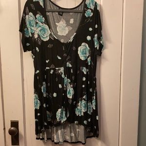 Torrid Babydoll top, button front